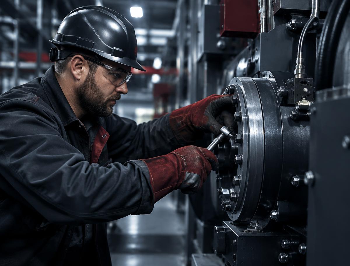 Aplicação de EPI em manutenção industrial